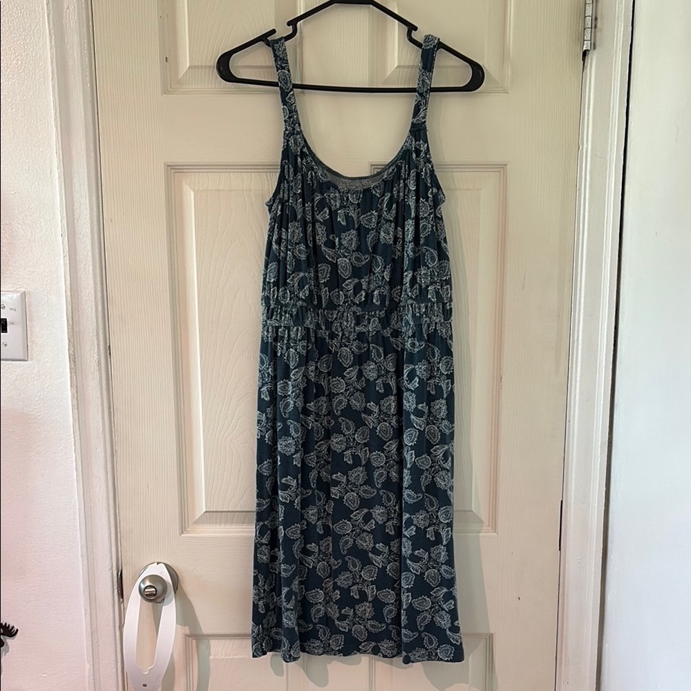 Garnet Hill Green Paisley Dress Tencel Medium